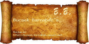 Bucsek Barnabás névjegykártya
